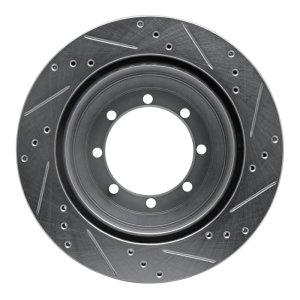 Ford F-350 Super Duty Brake Rotor (1) - Rear Left - R1 Concepts - Drilled & Slotted - Silver - `99-`04